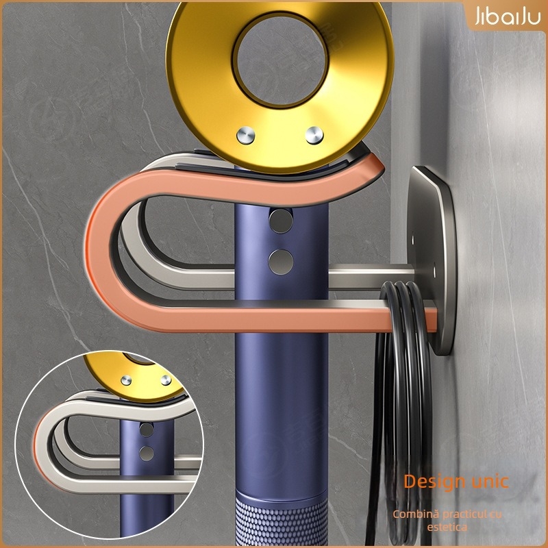 Suport pentru uscător Dyson, montare pe perete, aluminiu, încărcare 10 kg, model Blower frame, finisaj oxidat