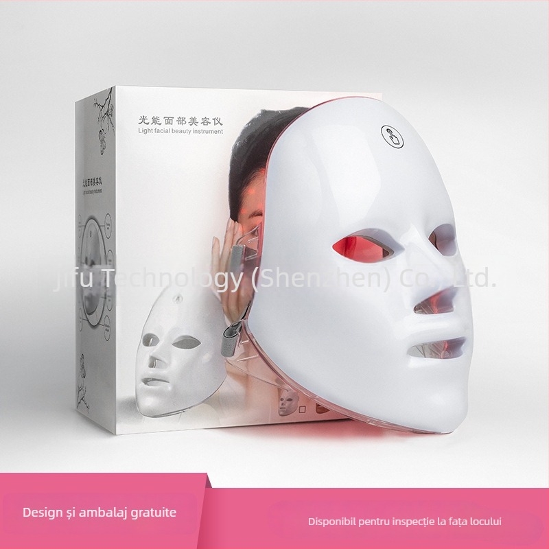 Dispozitiv facial cu LED pentru rejuvenare – Rejuvenarea pielii cu terapie LED; Baterie încorporată 800–1000 mAh; Utilizare acasă; IPX0; Instrument de fizioterapie