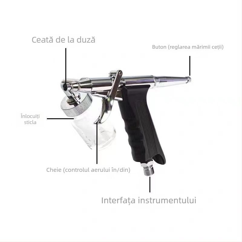 Dispozitiv de hidratare pentru frumusețe – injecție cu oxigen și pulverizator, portabil, IPX8 rezistent la apă, fără baterie încorporată