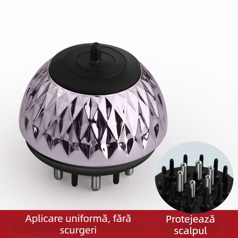 Aplicator pentru scalp cu soluție nutritivă, pieptene ghid lichid cu mărgele rulante, model Liquid Diverter; greutate 35-40 g; potrivit pentru toate sezoanele; utilizare generală