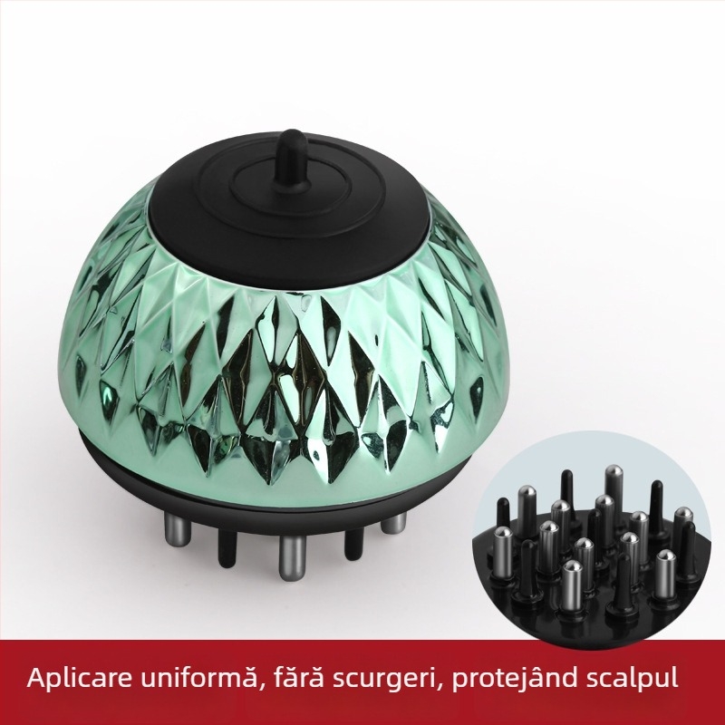 Aplicator pentru scalp cu soluție nutritivă, pieptene ghid lichid cu mărgele rulante, model Liquid Diverter; greutate 35-40 g; potrivit pentru toate sezoanele; utilizare generală