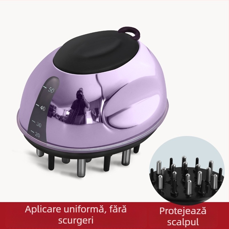 Aplicator pentru scalp cu soluție nutritivă, pieptene ghid lichid cu mărgele rulante, model Liquid Diverter; greutate 35-40 g; potrivit pentru toate sezoanele; utilizare generală