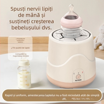 Amestecător electric pentru lapte bebeluți, încălzire la 55°C, încărcare USB, amestecare în 3 trepte, încălzire rapidă