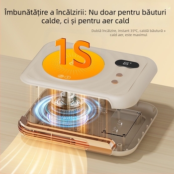Suport termic de birou – două funcții într-unul: încălzitor și suport pentru ceașcă, control tactil, alimentare la priză, oprire automată