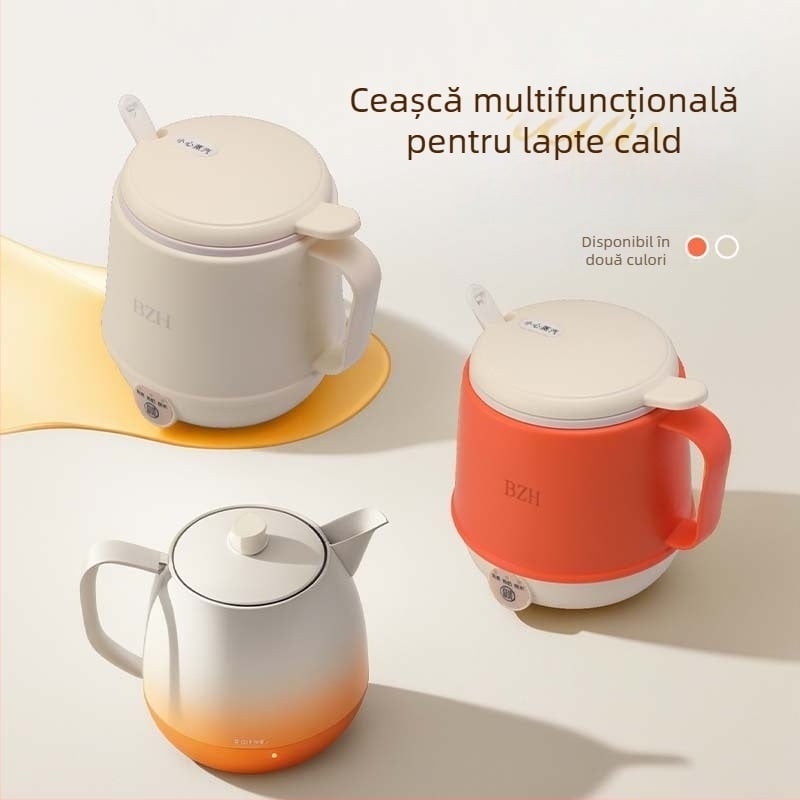 Cană electrică de încălzire pentru cafea, lapte și ceai – dispozitiv multifuncțional de preparare ceai, protecție la supraîncălzire și prevenire arderi uscate, 300W