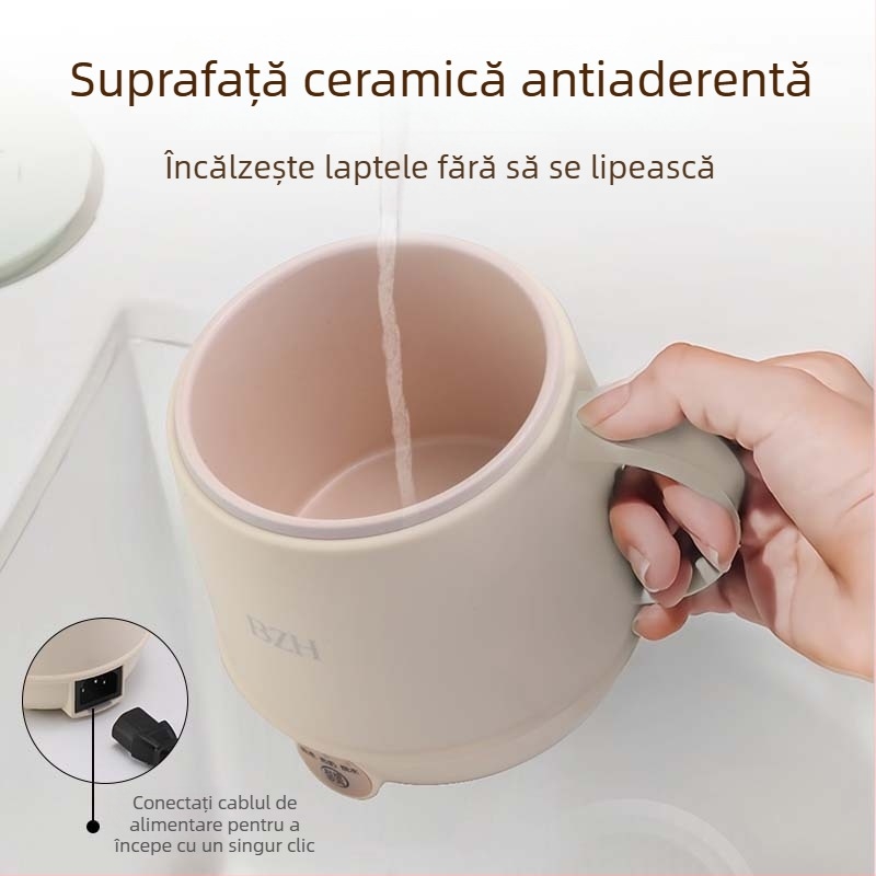Cană electrică de încălzire pentru cafea, lapte și ceai – dispozitiv multifuncțional de preparare ceai, protecție la supraîncălzire și prevenire arderi uscate, 300W