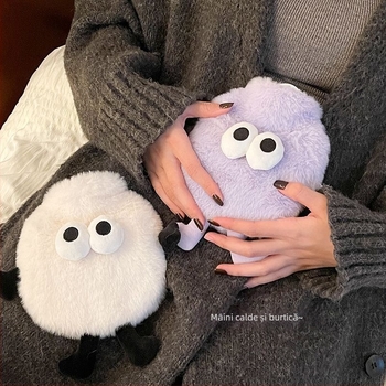 Recipient pentru apă fierbinte, din flanel, stil desen animat drăguț, încălzitor pentru mână, 100 g