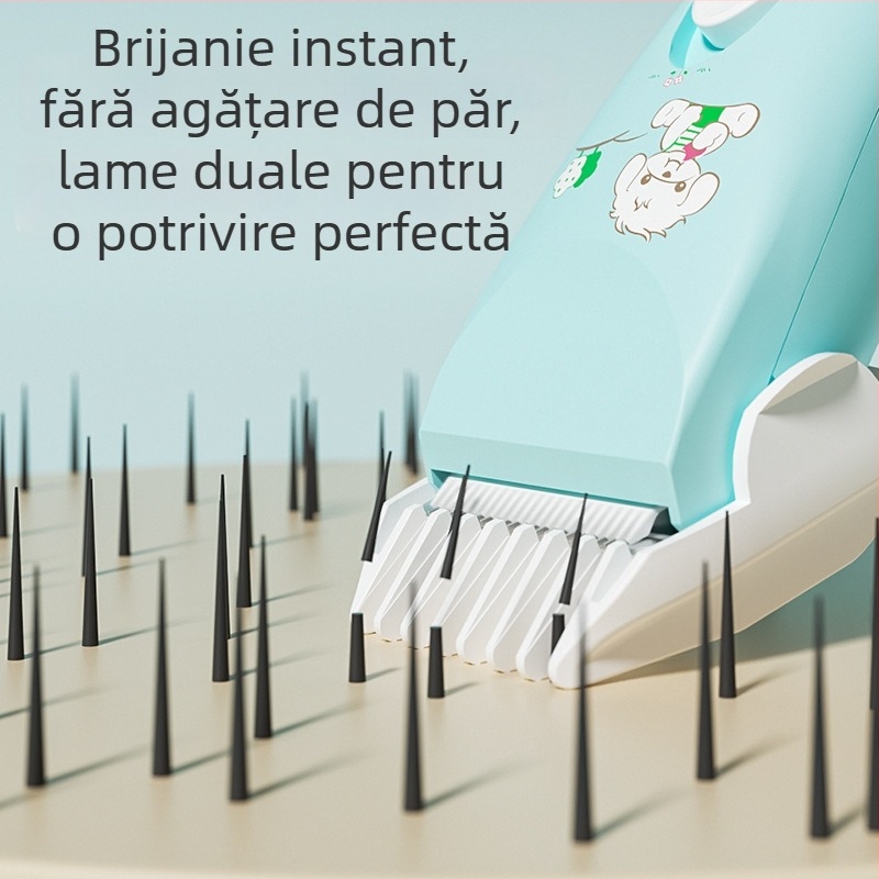 Mașină de tuns pentru bebeluși, funcționare silențioasă, 50W, încărcare, lamă ceramică
