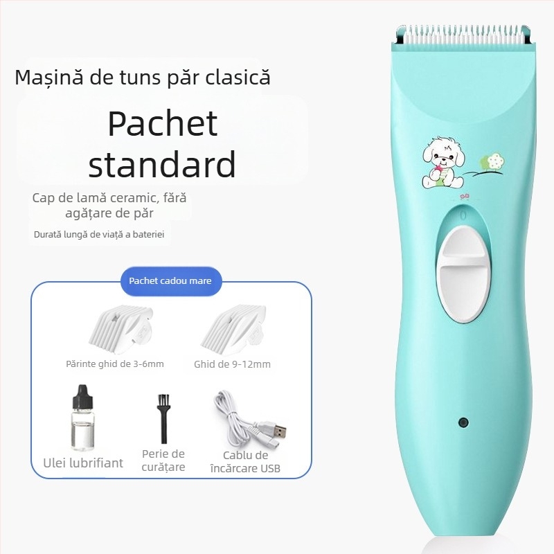 Mașină de tuns pentru bebeluși, funcționare silențioasă, 50W, încărcare, lamă ceramică