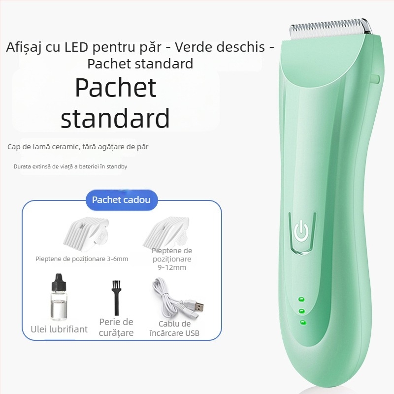 Mașină de tuns pentru bebeluși, funcționare silențioasă, 50W, încărcare, lamă ceramică