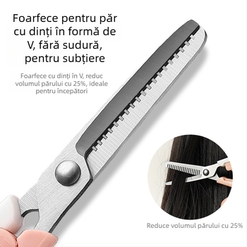Set de foarfece pentru tuns bebeluți: foarfece drepte pentru păr, foarfecă de subțiere cu 20 de dinți și pieptene; subțiere 15-25