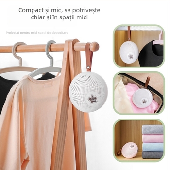 Dezumidificator compact pentru casă, model K-5, 20W, 220V, rezervor 1 L, uscare 1 L/h, potrivit pentru dormitor și garderobă