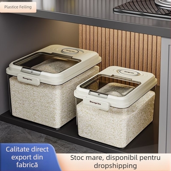 Cutie de depozitare a orezului, sigilată, rezistentă la umezeală și insecte, din PP plastic, de calitate alimentară