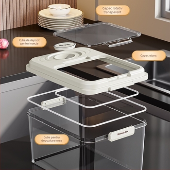 Cutie de depozitare a orezului, sigilată, rezistentă la umezeală și insecte, din PP plastic, de calitate alimentară