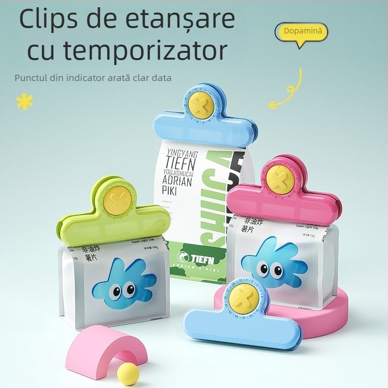 Clip pentru sigilarea pungilor, plastic alimentar, rezistent la umezeală, menținerea prospețimii, pentru bucătărie casnică (JSQFKJ)