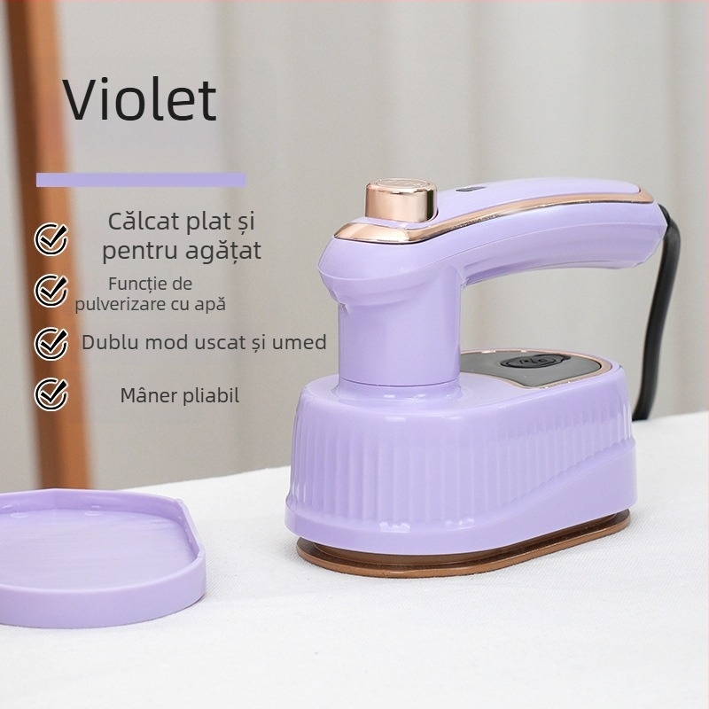 Fier de haine 2 în 1 – abur umed și uscat, design pliabil portabil, 40W, 110–240V, capacitate sub 0,8 L, reglaj temperatură nivel 2