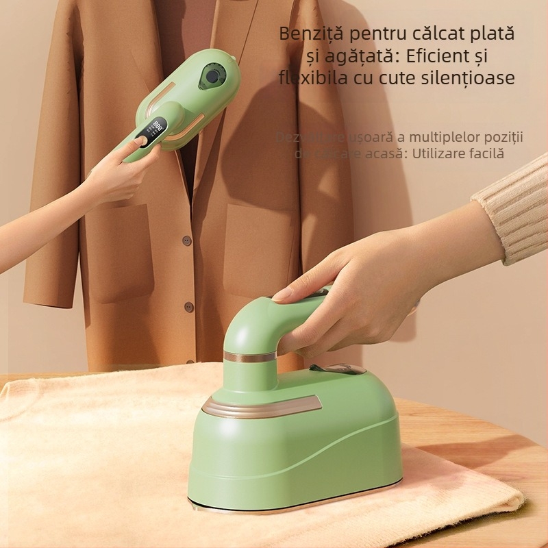 Fier de călcat cu abur portabil, uscat și ud, dual-use, 1500W, 111–240V, rezervor interior PC, model XH-818, 6 moduri