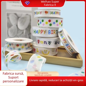 Weihao panglică satin poliester pentru ambalarea cadourilor și torturilor, potrivită pentru ambalaj floral