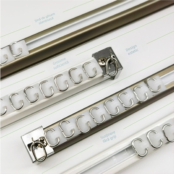 Șină pentru perdele Qingling din aliaj de aluminiu – funcționare silențioasă, model Q100, personalizabil, stil modern minimalist