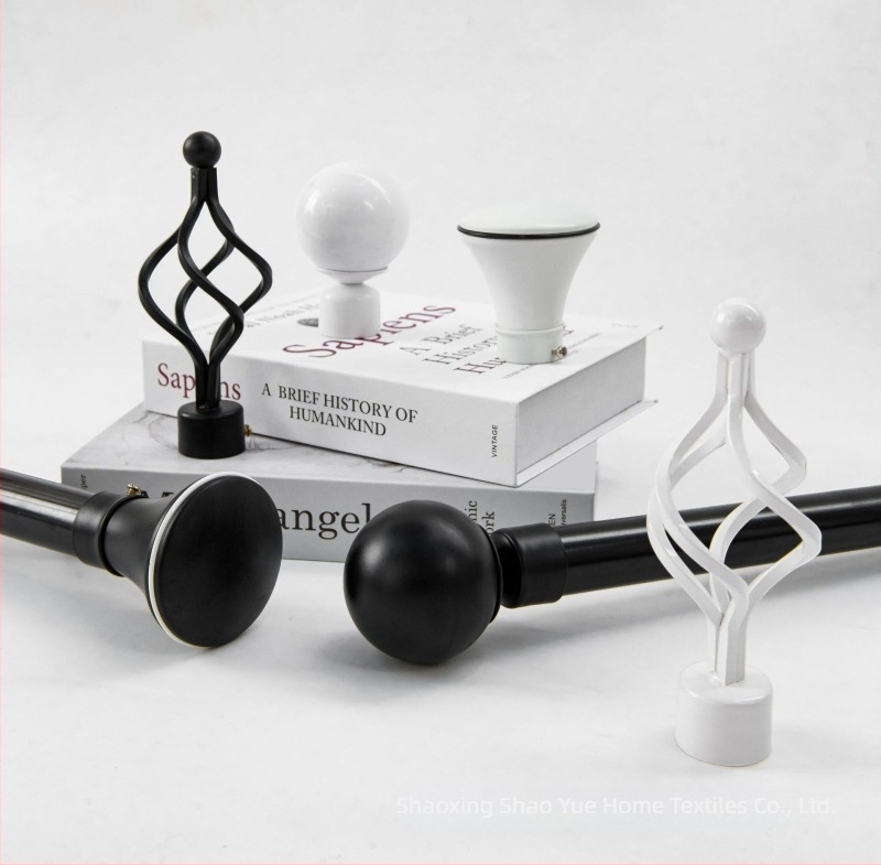 Set de bare pentru perdea cu tijă romană, bare simple și duble, suporturi din aluminiu, stil modern minimalist, personalizabil