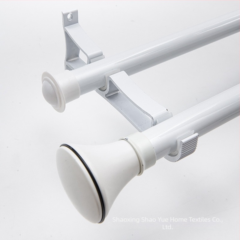 Set de bare pentru perdea cu tijă romană, bare simple și duble, suporturi din aluminiu, stil modern minimalist, personalizabil