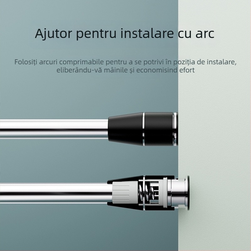 Epai tijă telescopică pentru haine din oțel inoxidabil — pentru uscat pe balkon, stil modern minimalist, lansat în 2020