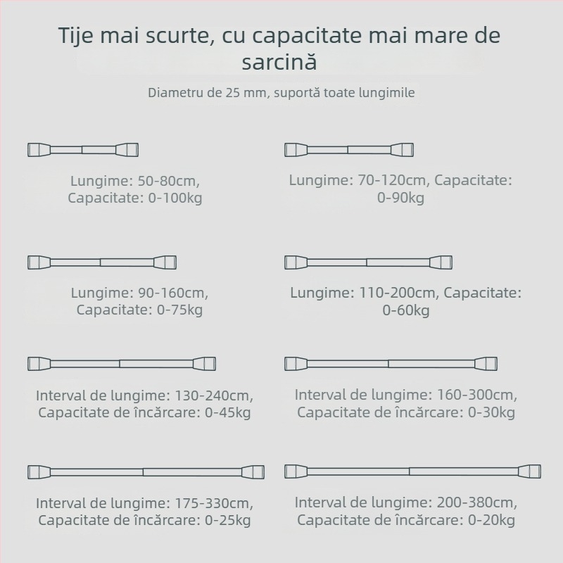 Epai tijă telescopică pentru haine din oțel inoxidabil — pentru uscat pe balkon, stil modern minimalist, lansat în 2020