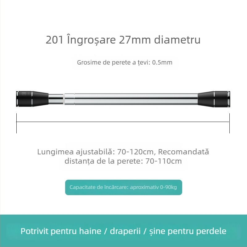 Epai tijă telescopică pentru haine din oțel inoxidabil — pentru uscat pe balkon, stil modern minimalist, lansat în 2020