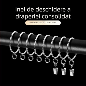 Inel metalic pentru perdea – buclă circulară pentru șina romană, stil modern minimalist, personalizabil.