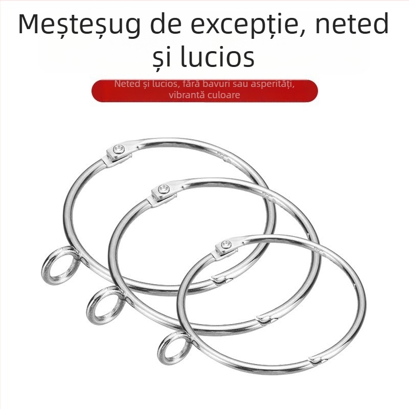 Inel metalic pentru perdea – buclă circulară pentru șina romană, stil modern minimalist, personalizabil.