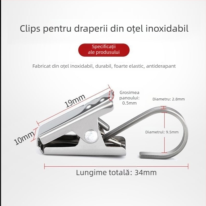 Inel metalic pentru perdea – buclă circulară pentru șina romană, stil modern minimalist, personalizabil.