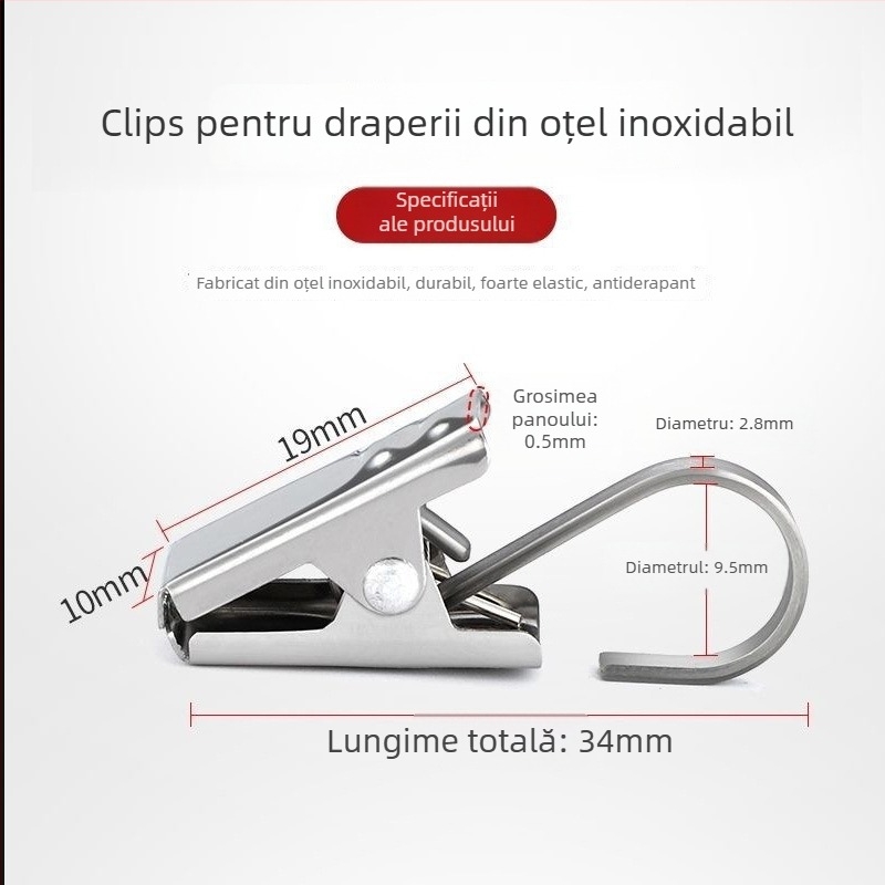 Inel metalic pentru perdea – buclă circulară pentru șina romană, stil modern minimalist, personalizabil.