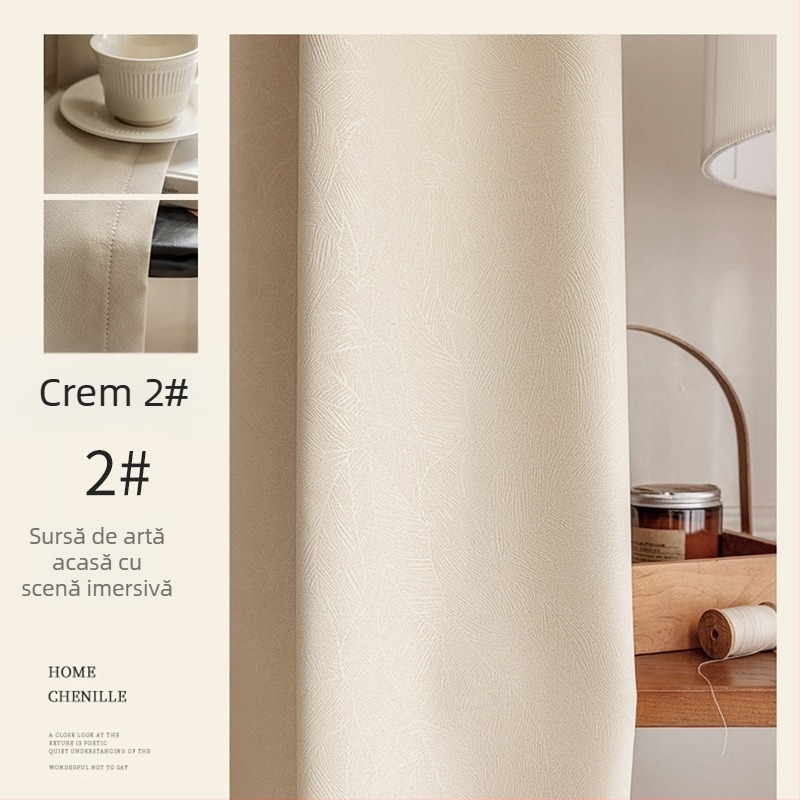 Drapii chenille blackout total – stil modern minimalist, 100% poliester, umbrire 70–90%, personalizabile pentru întreaga casă
