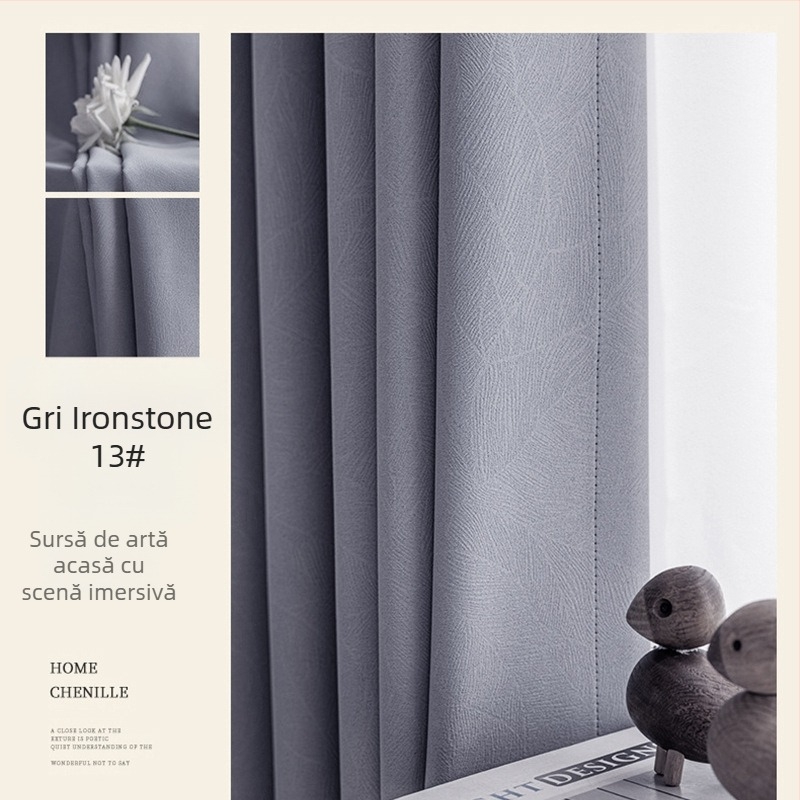 Drapii chenille blackout total – stil modern minimalist, 100% poliester, umbrire 70–90%, personalizabile pentru întreaga casă