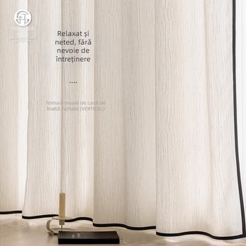 Perdea de fereastră, polyester, stil INS, decorativă, potrivită pentru living, birou, restaurant și intrare