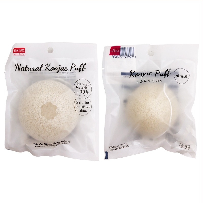 Daiso burete de curățare facial din konjac – natural konjac, exfoliant