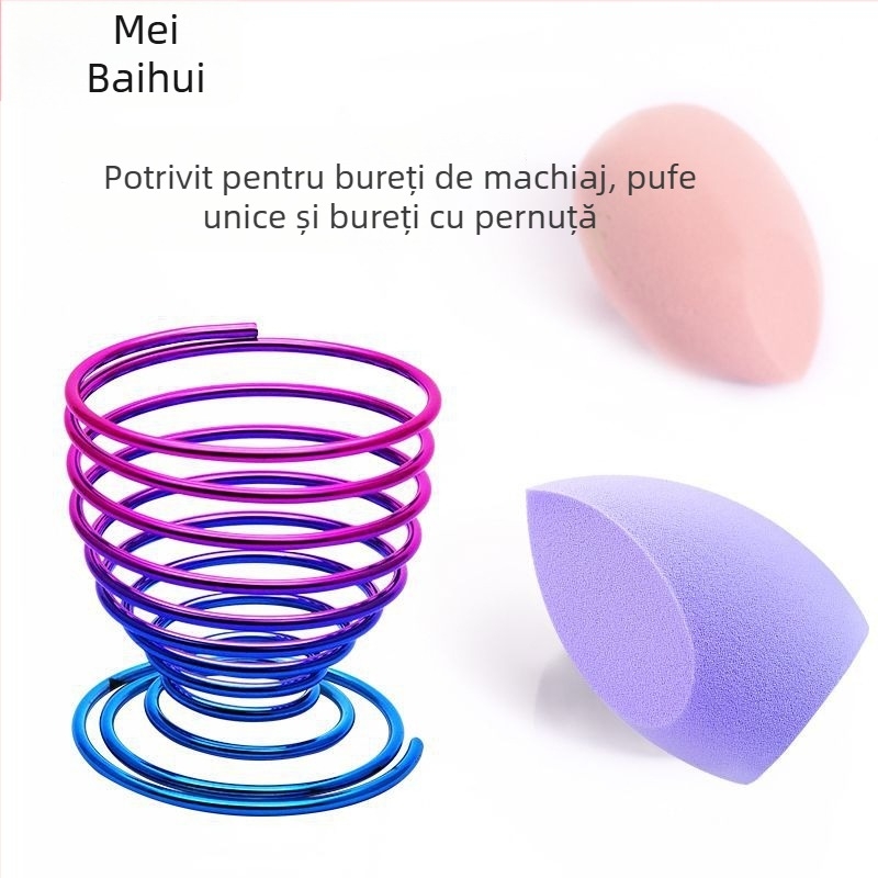Suport pentru bureți de pudră și raft de depozitare pentru produse de machiaj – Oțel carbon, 0.062 kg, Maybewei, Construcție din sârmă metalică