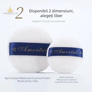 Puf de pudră cu suprafață velur flokată, burete natural, brand Wood grape, 500 buc