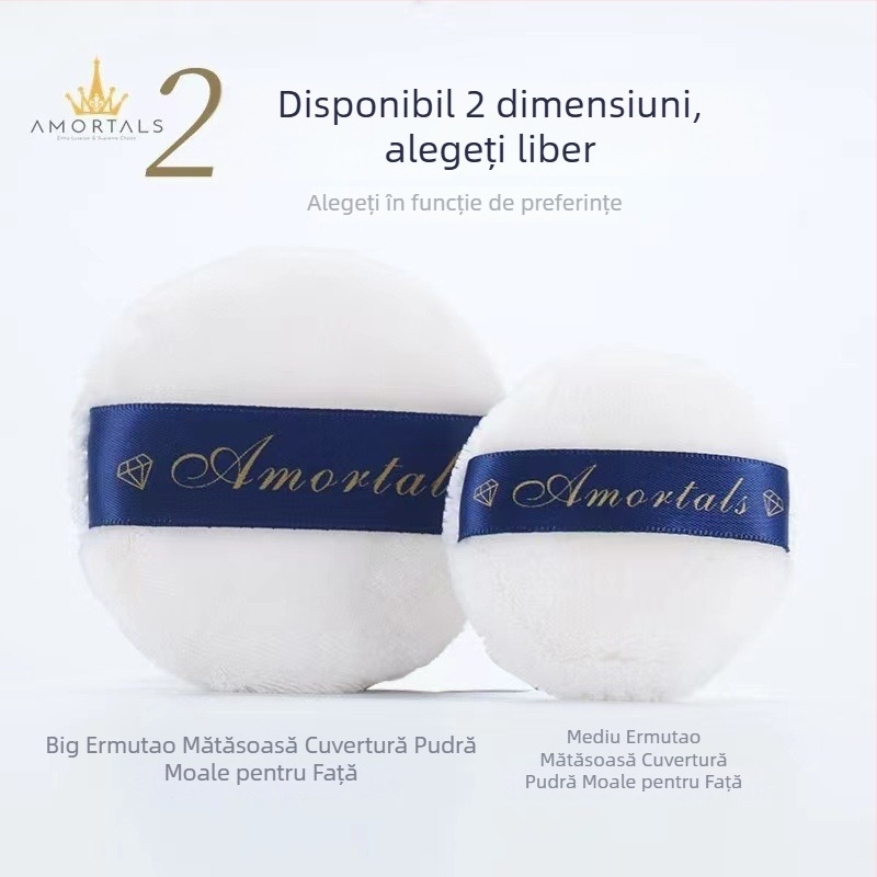 Puf de pudră cu suprafață velur flokată, burete natural, brand Wood grape, 500 buc