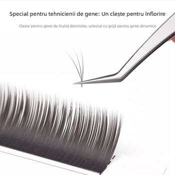 Pinsetă pentru gene pentru grefă, oțel inoxidabil, anti-static