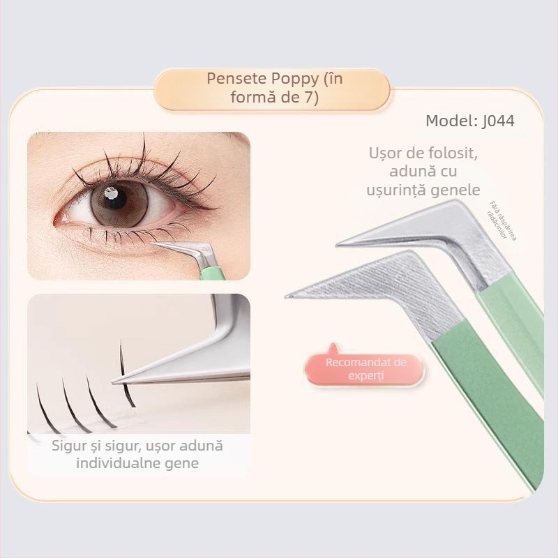 JONBOS pensete pentru gene false din oțel inoxidabil – pensete pentru grefarea genelor, instrument pentru începători, Jin Yu clamp pentru profesorii de gene