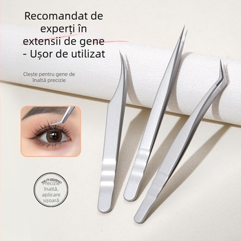 Pincetă profesională pentru extensii gene, design Phoenix, precizie înaltă, oțel inoxidabil