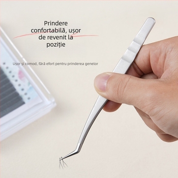 Pincetă profesională pentru extensii gene, design Phoenix, precizie înaltă, oțel inoxidabil