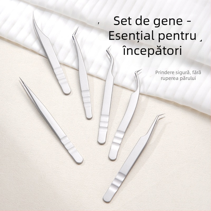 Pincetă profesională pentru extensii gene, design Phoenix, precizie înaltă, oțel inoxidabil
