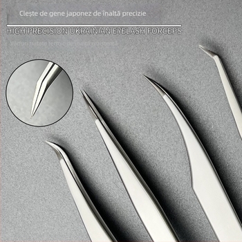 Pincete pentru gene din oțel inoxidabil DQD – precizie, finisaj oglindă, instrument manual pentru gene false