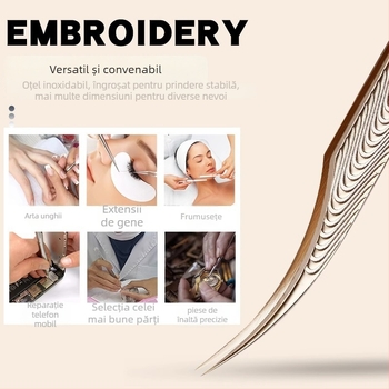 Clește pentru gene de înaltă precizie – instrumente profesionale pentru extensii de gene, set pentru începători, oțel inoxidabil, brand Yin color, marcă privată autorizată