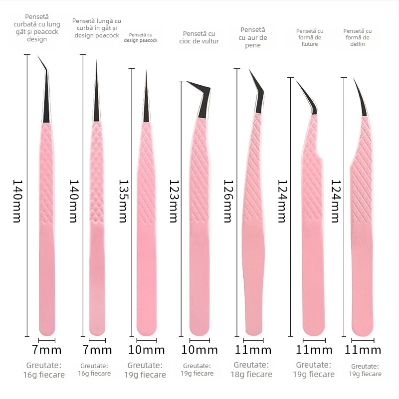 Pensetă pentru grefarea genei cu vârf din fibre de oțel inoxidabil, precizie înaltă