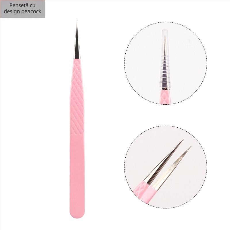 Pensetă pentru grefarea genei cu vârf din fibre de oțel inoxidabil, precizie înaltă