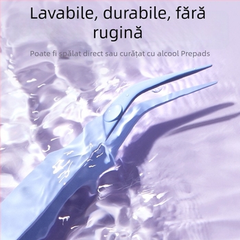 BQI Clește mini cu cap rotund pentru gene false – instrument pentru aplicarea extensiilor de gene, pentru începători, fără import