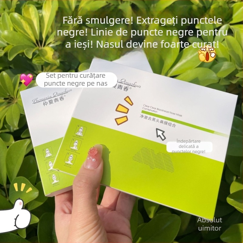 Patch nazal pentru puncte negre - Îngrijire zonă T (3,5 g, micșorează porii, elimină punctele negre, luminează tonul pielii)